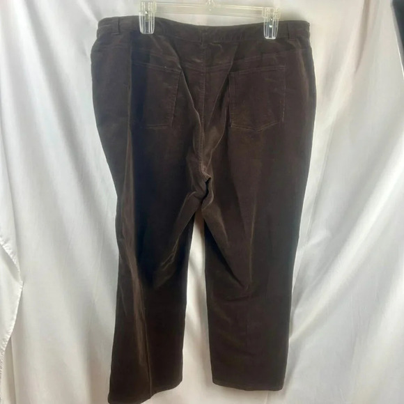 Charter Club Corduroy Pants Women Plus 24 Brown Classic Fit Straight Leg Stretch - Picture 4 of 6